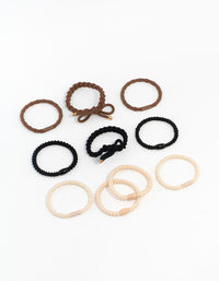 Neutral & Black Mixed Hair Tie Set - link has visual effect only