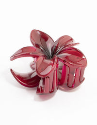 Burgunday Frangipani Hair Claw Clip - link has visual effect only