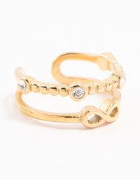 Waterproof Gold Plated Stainless Steel Infinity Tier Ring - link has visual effect only