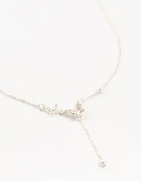 Silver Diamante Pearl Butterfly  Y-Necklace - link has visual effect only