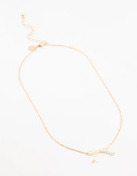 Gold Pearl Bow Necklace - link has visual effect only