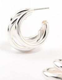 Silver Plated Illusion Hoop Earrings - link has visual effect only