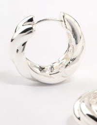 Silver Plated Twisted Hoop Earrings - link has visual effect only