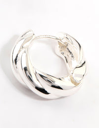 Silver Plated Twisted Hoop Earrings - link has visual effect only