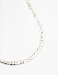 Silver Plated Flat Curb Chain Necklace - link has visual effect only