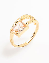 Gold Plated Rectangular Fine Wrapped Ring - link has visual effect only