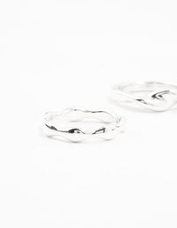 Silver Plated Irregular Stacking Rings 3-Pack - link has visual effect only