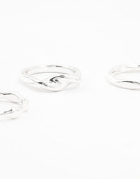 Silver Plated Irregular Stacking Rings 3-Pack - link has visual effect only