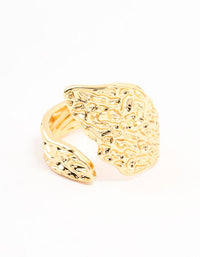 Gold Plated Textured Metal Wrap  Ring - link has visual effect only