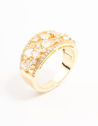 Gold Plated Mixed Stone Cubic Zirconia Ring - link has visual effect only