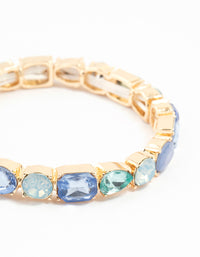 Gold Blue Cluster Bracelet - link has visual effect only