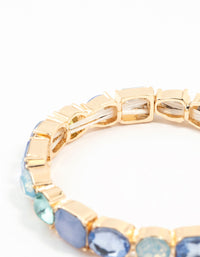 Gold Blue Cluster Bracelet - link has visual effect only