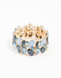 Gold Blue Cluster Bracelet - link has visual effect only