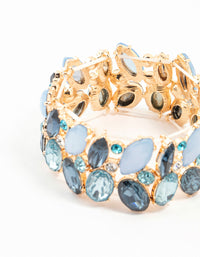 Gold Blue Cluster Bracelet - link has visual effect only