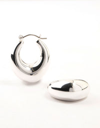 Silver Plated Creole Medium Earrings - link has visual effect only