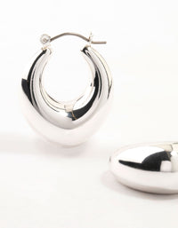 Silver Plated Creole Medium Earrings - link has visual effect only