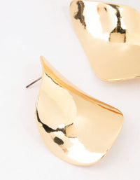 Gold Plated Large Petal Stud Earrings - link has visual effect only