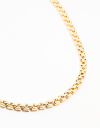 Gold Plated Watch Chain Necklace - link has visual effect only