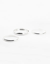 Silver Plated Classic Medium Smooth Bracelets 3-Pack - link has visual effect only