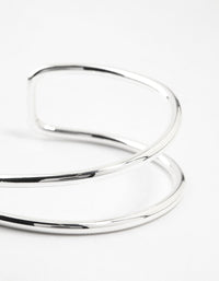 Silver Plated Open Wrist Cuff - link has visual effect only