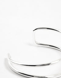 Silver Plated Open Wrist Cuff - link has visual effect only