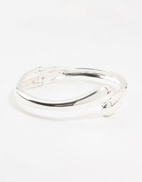 Silver Plated Open Hinge Wrapped Bracelet - link has visual effect only