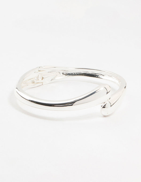 Silver Plated Open Hinge Wrapped Bracelet