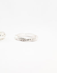 Silver Plated Diamante Twisted Rings 3-Pack - link has visual effect only