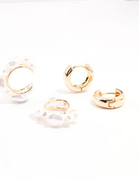 Gold Pearl Cuff & Hoop Earrings 3-Pack - link has visual effect only