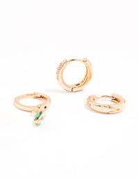 Gold Oval Stud & Hoop Earrings 3-Pack - link has visual effect only