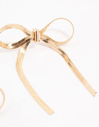 Gold Snake Chain Bow Drop Earrings - link has visual effect only