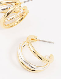 Mixed Metals Large Claw Hoop Earrings - link has visual effect only