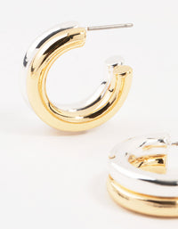 Small Mixed Metals Double Hoop Earrings - link has visual effect only