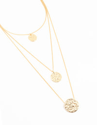 Gold 3 Row Coin Necklace - link has visual effect only