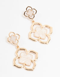 Rose Gold Clover Drop Earrings - link has visual effect only