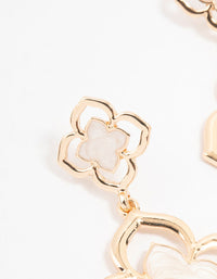 Rose Gold Clover Drop Earrings - link has visual effect only