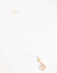 Rose Gold Stone Multiple Pendants Necklace - link has visual effect only