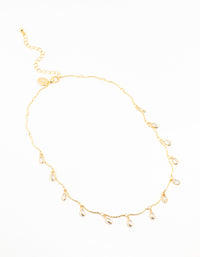 Gold Plated Brass Vine Crystal Charm Necklace - link has visual effect only