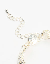 Silver Plated Brass  Skinny Mesh Link Bracelet - link has visual effect only