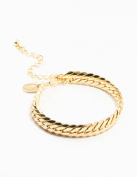 Gold Plated Brass Herringbone T & O Bracelet - link has visual effect only