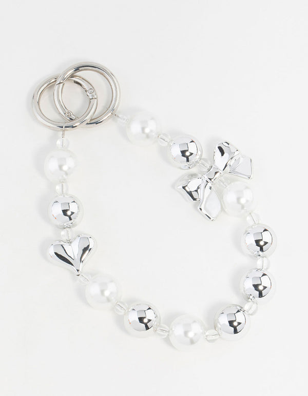 Bow & Pearl& Heart Keychain