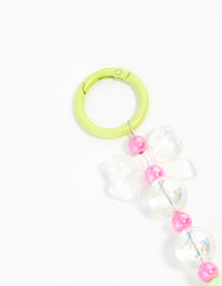 Pink & Green Cloud Bow Keychain - link has visual effect only