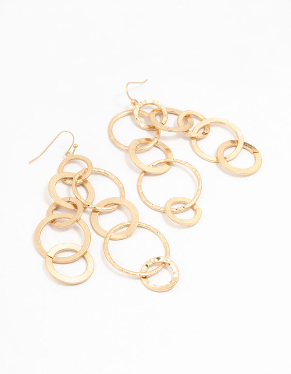 Gold Multiple Link Drop Earrings