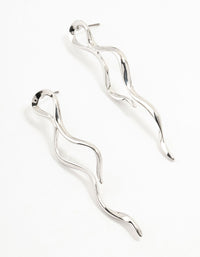 Silver Snake Wiggle Drop Earrings - link has visual effect only