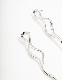 Silver Snake Wiggle Drop Earrings - link has visual effect only