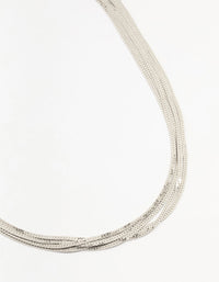 Silver Multirow Snake Chain Necklace - link has visual effect only