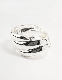 Twisted Silver Large Wrist Cuff - link has visual effect only