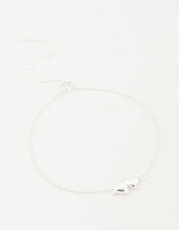 Sterling Silver Paired Puffy Heart Bracelet - link has visual effect only