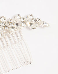 Silver Mixed Cut Cubic Zirconia Hair Comb - link has visual effect only