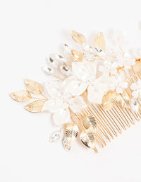 Gold Mixed Flower & Leaf Hair Comb - link has visual effect only